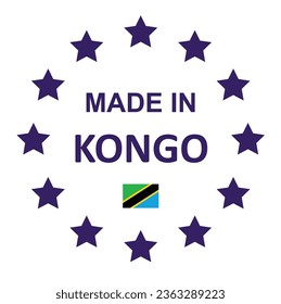 The sign is made in Kongo. Framed with stars with the flag of the country.