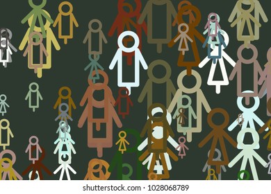 Sign of male or female illustrations background abstract, hand drawn texture. Cartoon style vector.