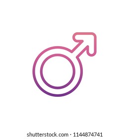 sign of a man icon in gradient style on white background