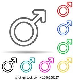 sign of a man multi color style icon. Simple thin line, outline vector of web icons for ui and ux, website or mobile application