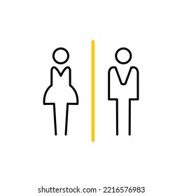 Sign man and Woman symbol for restroom , toilet icon flat on white background. Vector , Illustrator