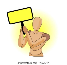 Sign Mannequin - space for symbol or text - Vector