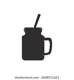 sign of mason jar drink vector icon illustration design