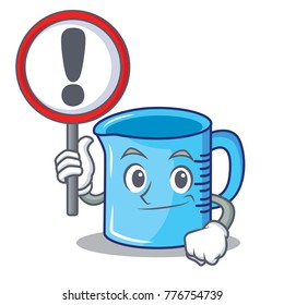 With sign measuring cup character cartoon