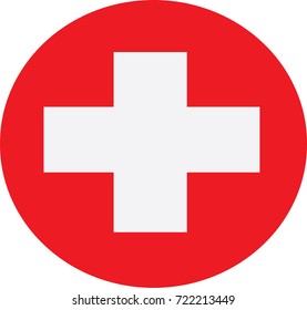 
the sign of the medical cross is made graphically. red and white color