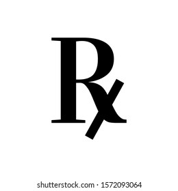 Sign of medical regular prescription receipt. Rx icon.