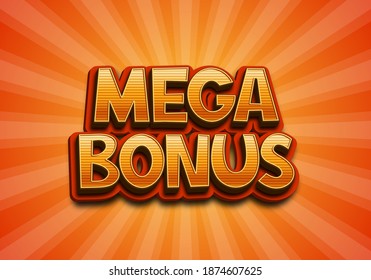 Sign Mega Bonus on a bright background. Vector illustration.