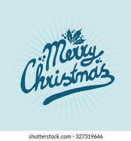 sign with Merry Christmas on a blue background vector