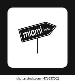 Sign Miami beach icon in simple style isolated on white background. State symbol