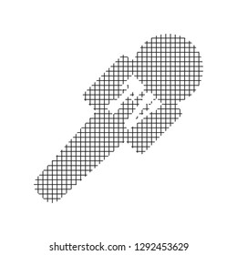 Sign microphone, black on a white background, squares, vector