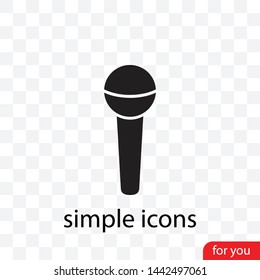  The sign of the microphone. A microphone vector icon. The symbol of the microphone. Karaoke microphone icon. Broadcast mic sign.