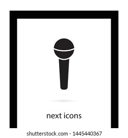 The sign of the microphone. A microphone vector icon. The symbol of the microphone. Karaoke microphone icon. Broadcast mic sign.