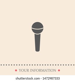 The sign of the microphone. A microphone vector icon. The symbol of the microphone. Karaoke microphone icon. Broadcast mic sign.
