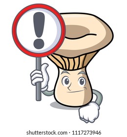 With sign milk mushroom character cartoon