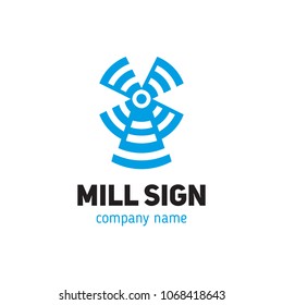 Sign of a mill in a modern style