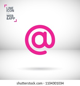 At sign minimalistic vector icon. Commercial at line minimal icon for flat mobile app and web design.