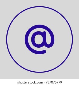At sign minimalistic vector icon. Commercial at line minimal icon for flat mobile app and web design.