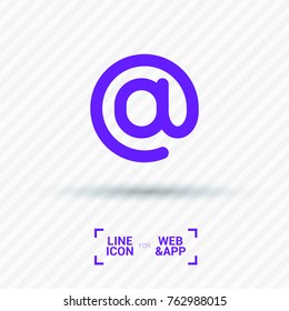 At sign minimalistic vector icon. Commercial at line minimal icon for flat mobile app and web design.