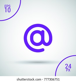 At sign minimalistic vector icon. Commercial at line minimal icon for flat mobile app and web design.