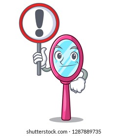 With sign mirror in the cartoon shape funny