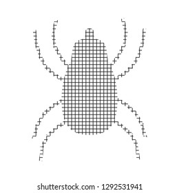 Sign mite insect, black on a white background, squares, vector