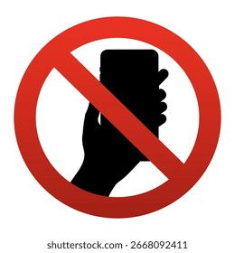 Firmar Teléfono móvil prohibido. Ilustración vectorial