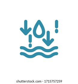 Sign of moisture absorption. Can be used for packaging. Simple vector illustration.