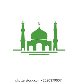 Zeichen der Moschee Logo, Vektorsymbol, Illustration 