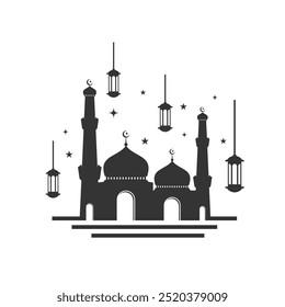 sign of mosque logo vector icon illustration design 