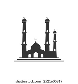 Diseño de ilustración de icono de Vector de logotipo de mezquita 