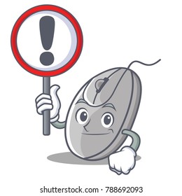 With sign mouse character cartoon style