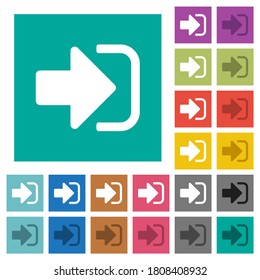 Sign in multi colored flat icons on plain square backgrounds. Included white and darker icon variations for hover or active effects.