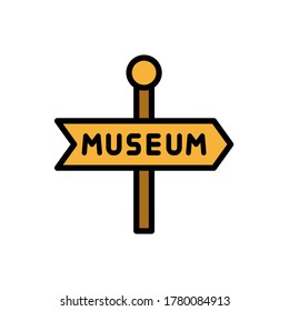 Sign, museum icon. Simple color with outline vector elements of historical things icons for ui and ux, website or mobile application