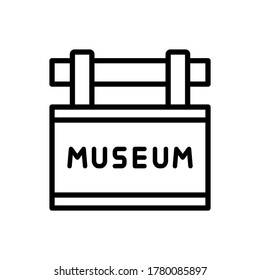 Sign, museum icon. Simple line, outline vector elements of historical things icons for ui and ux, website or mobile application