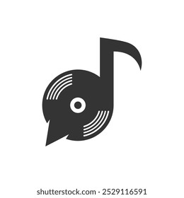Signo de música Chat Logotipo Vector Icono Ilustración Diseño 