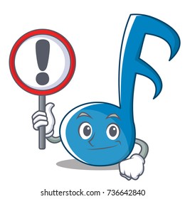 With Sign Music Note Character Cartoon