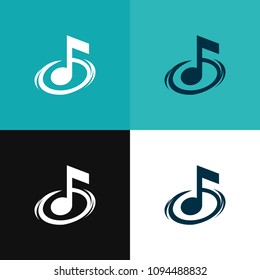 Sign of Musical Note isolated on Different Backgrounds. Vector Illustrations in EPS 10 for Music Web Site or Store.