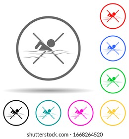sign must not swim multi color style icon. Simple glyph, flat vector of warning signs icons for ui and ux, website or mobile application