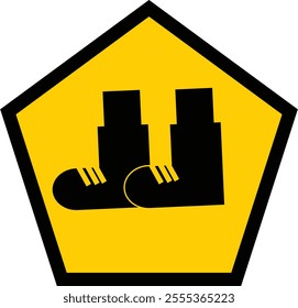 sign must wear black shoes vector