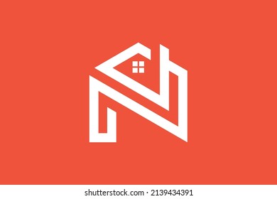 Sign N house logo Design. Letter N home logo design vector. Abstract logo design for real estate company business.