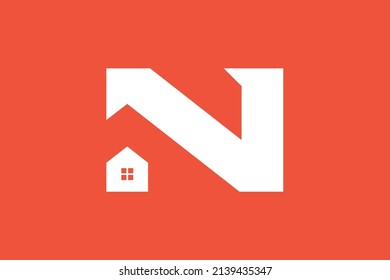 Sign N house logo Design. Letter N home logo design vector. Abstract logo design for real estate company business.