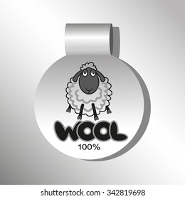 Sign of natural sheep wool to create labels 