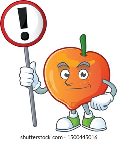 With sign nectarian fresh cartoon character with mascot