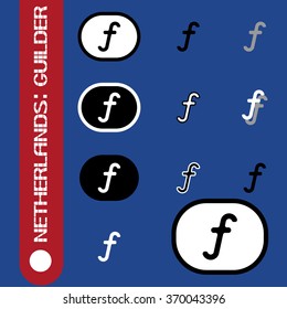 Sign Netherlands Guilder.
Graphical representation of the currency symbol, simple, symbolic image.
