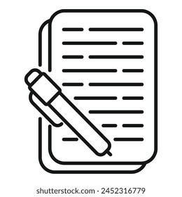 Sign new document icon outline vector. Law disclaimer. Condition contract