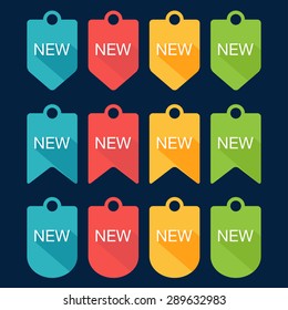 Sign New labels collection. Flat design. Vector illustration