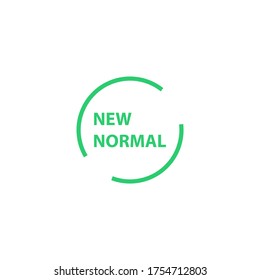 Sign of New Normal message With Green Circle Isolated White Background