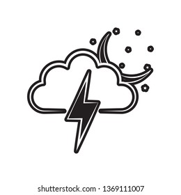 a sign of a night storm icon. Element of Weather for mobile concept and web apps icon. Outline, thin line icon for website design and development, app development