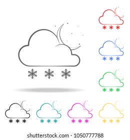 a sign of a nighttime snow icon. Elements of weather multi colored icons. Premium quality graphic design icon. Simple icon for websites, web design, mobile app, info graphics on white background