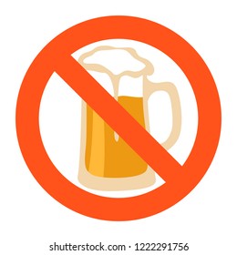  sign no beer vector illustration flat style